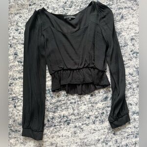 Olivaceous Black Long Sleeve Top
